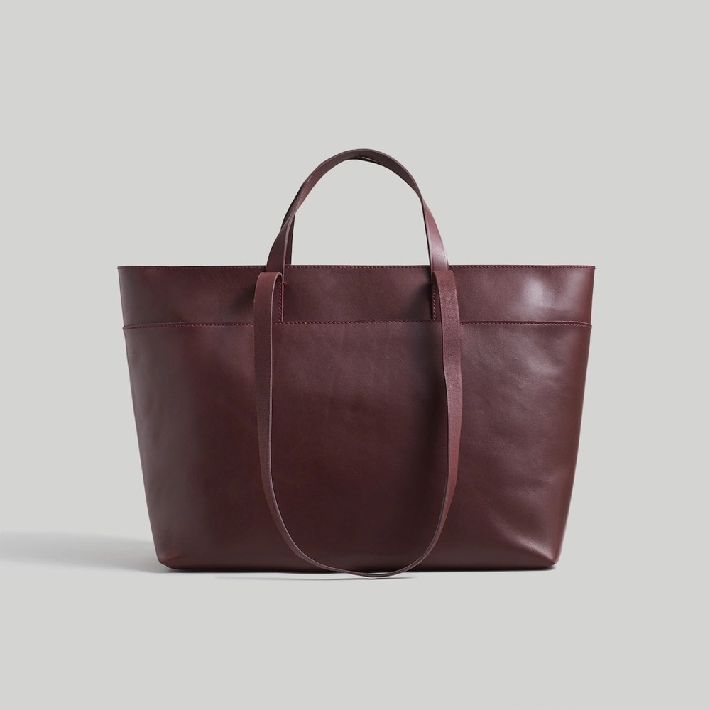 Madewell Zip-Top Brown Leather Tote Bag